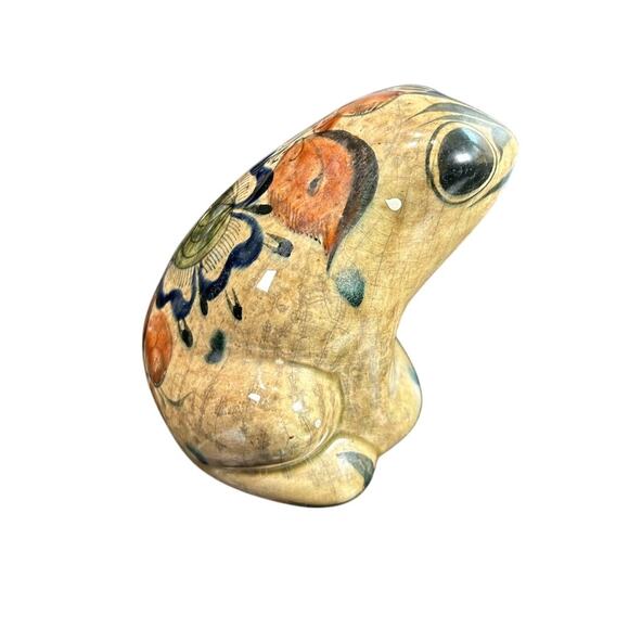 Vtg Pottery Mini Table Top Frog Figurine- Painted - Made in Mexico- some wear - Picture 1 of 6
